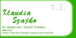 klaudia szajko business card
