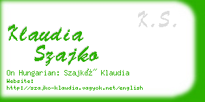 klaudia szajko business card